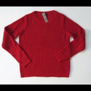 Cotton Cashmere Fisherman style sweater JCrew size M